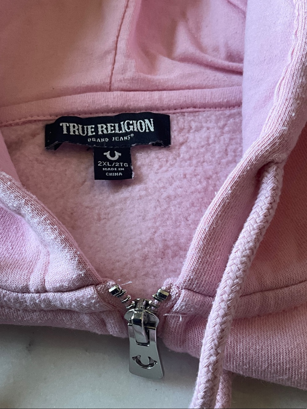 Women’s True Religion Pink Hooded Zip Sweatshirt & Joggers Set - Picture 6 of 11